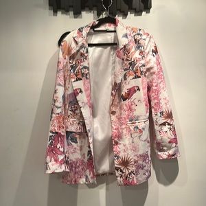 Pink floral blazer